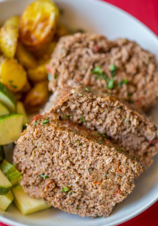 healthy meatloaf in pan