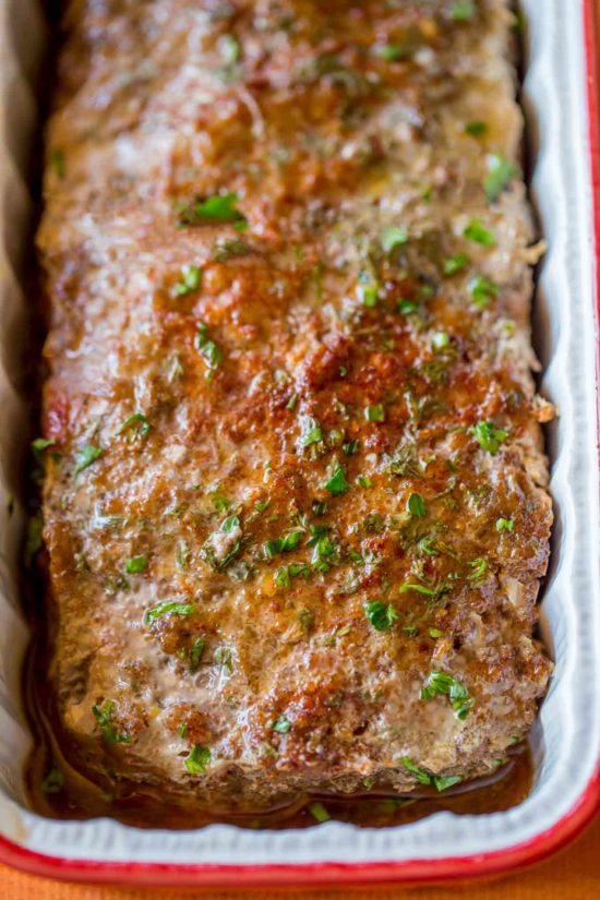 Healthy Meatloaf in loaf pan