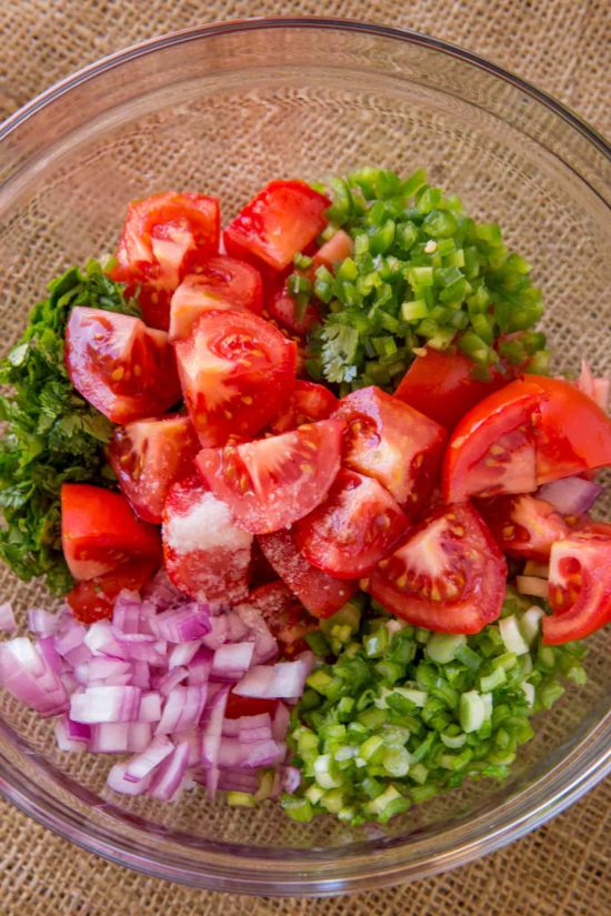 Quick and easy side salad, this pico de gallo salad is fat free and zero points!