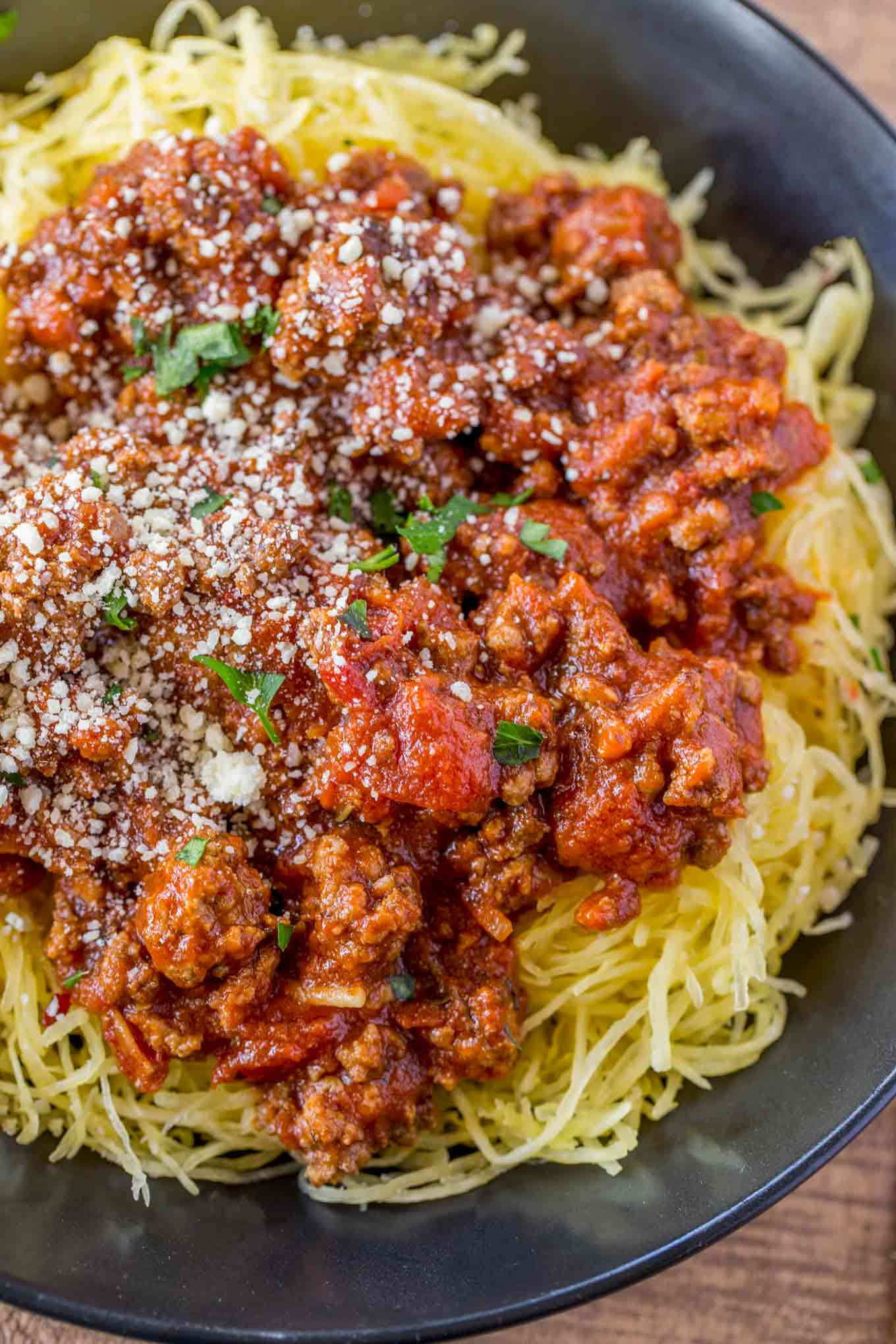 Spaghetti Squash with Meat Sauce - Cooking Made Healthy