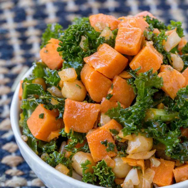 Chickpea Sweet Potato Kale Salad