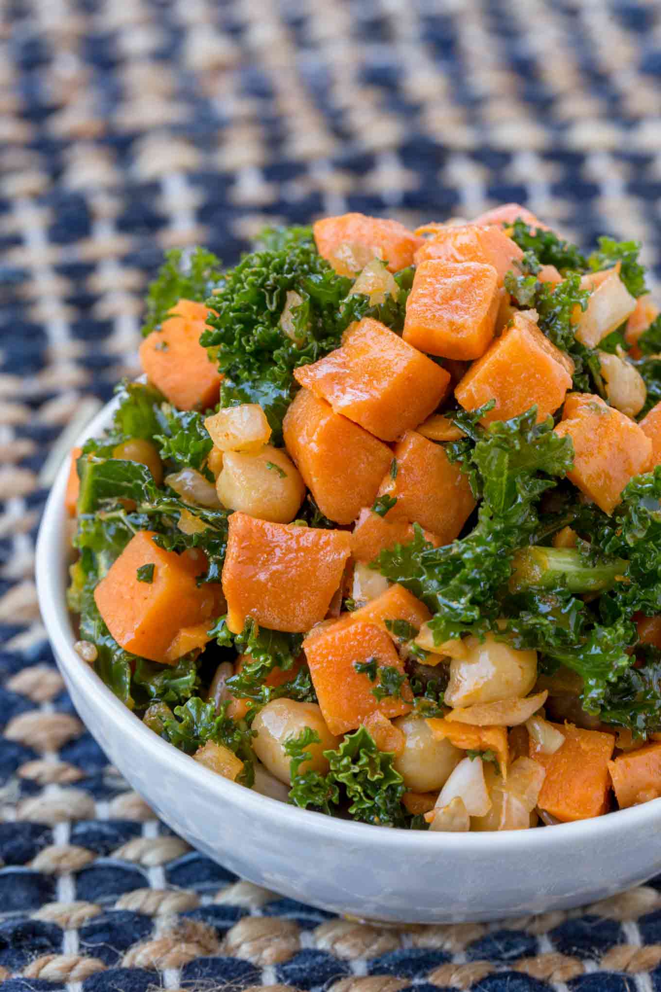 Chickpea Sweet Potato Kale Salad