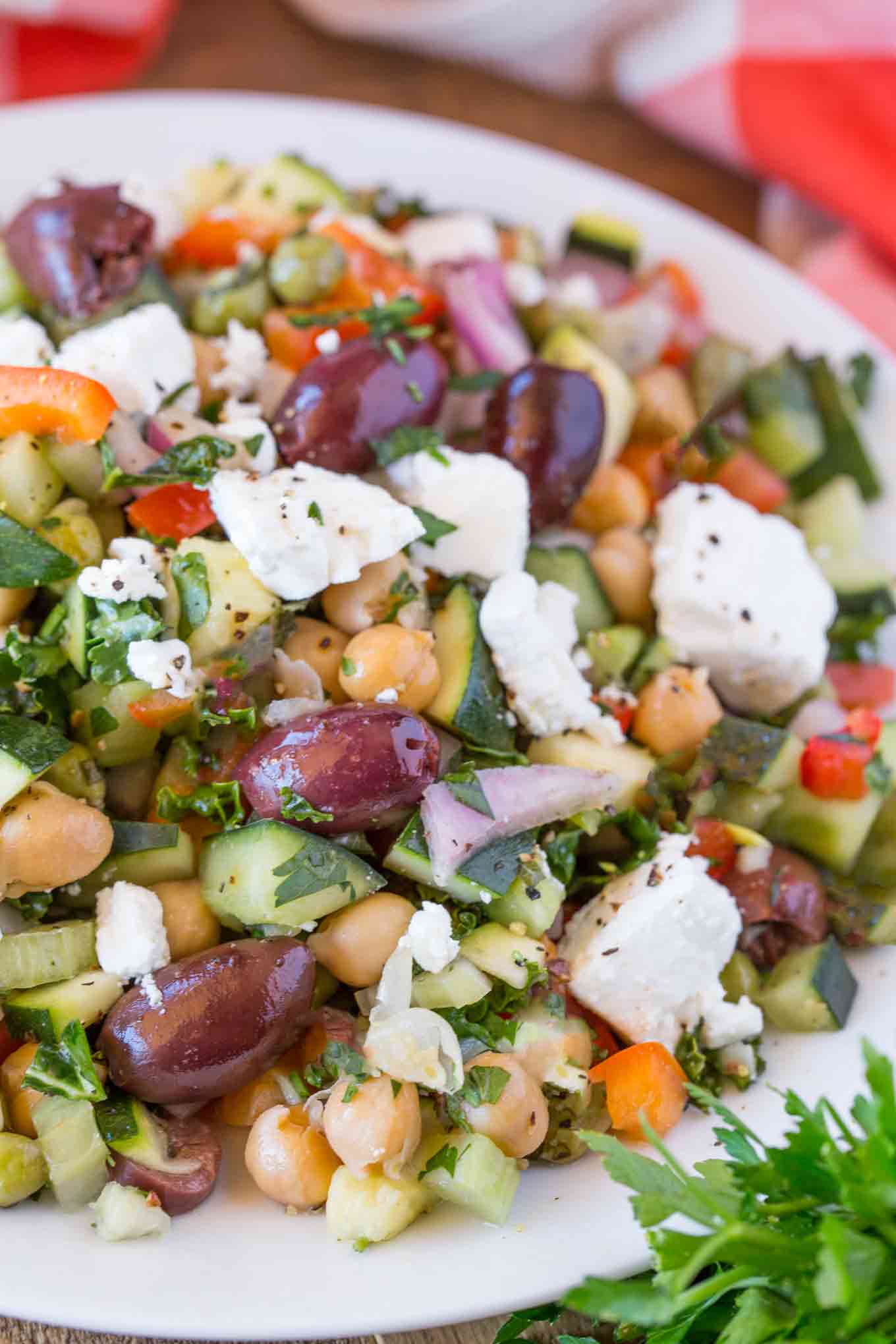 Greek Chickpea Salad - Healthy Lunch Idea