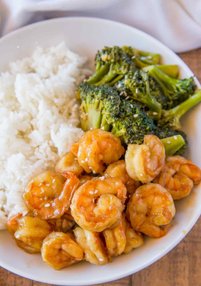 Stir Fry chinois aux crevettes et au brocoli