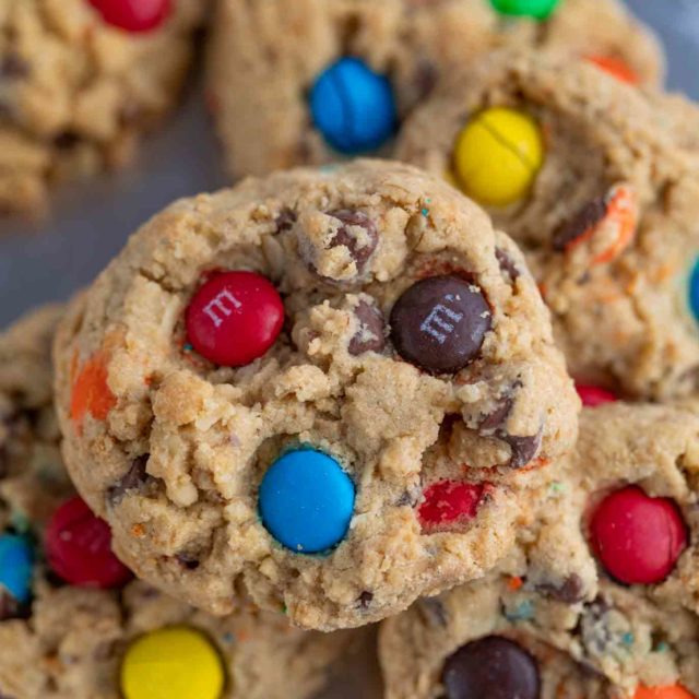Healthier Monster Cookies up close