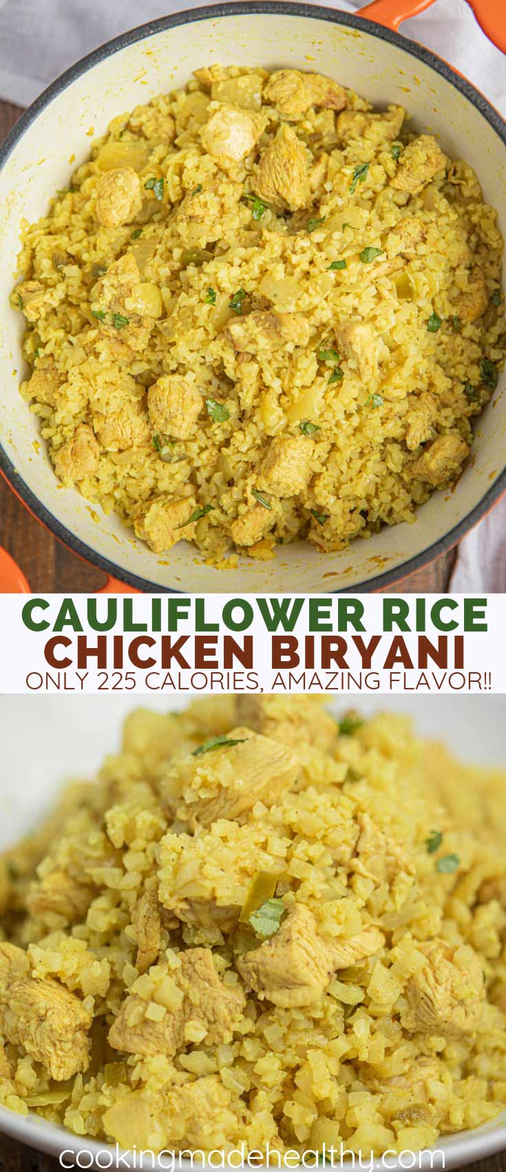 Cauliflower Rice Chicken Biryani - Cooking Made Healthy