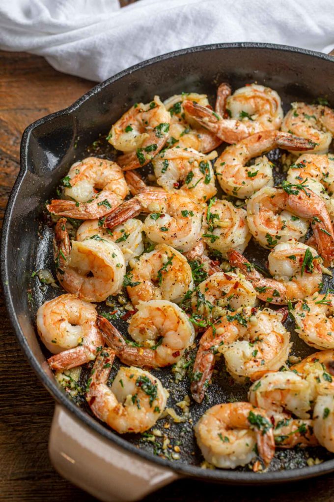 Garlic Herb Shrimp in Skillet