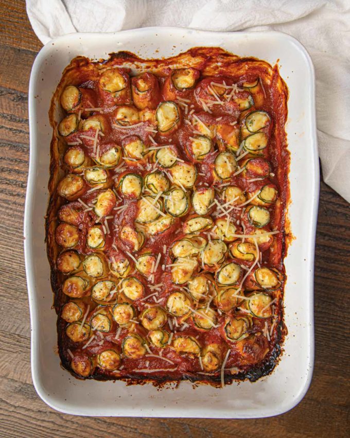 Tray of Zucchini Lasagna Roll Ups
