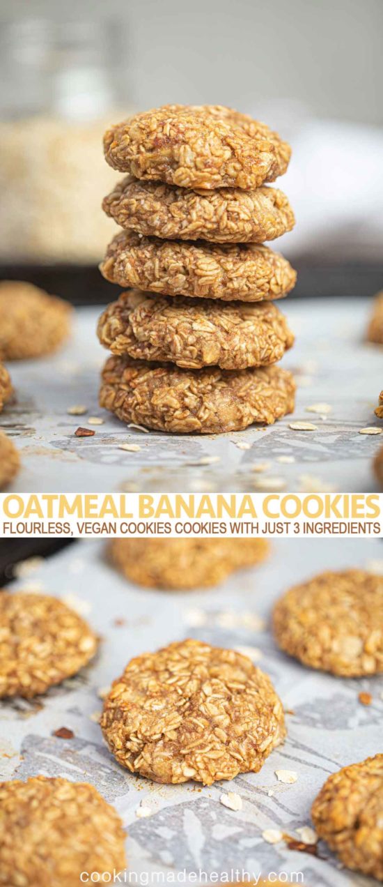 Oatmeal Banana Cookies Close Up