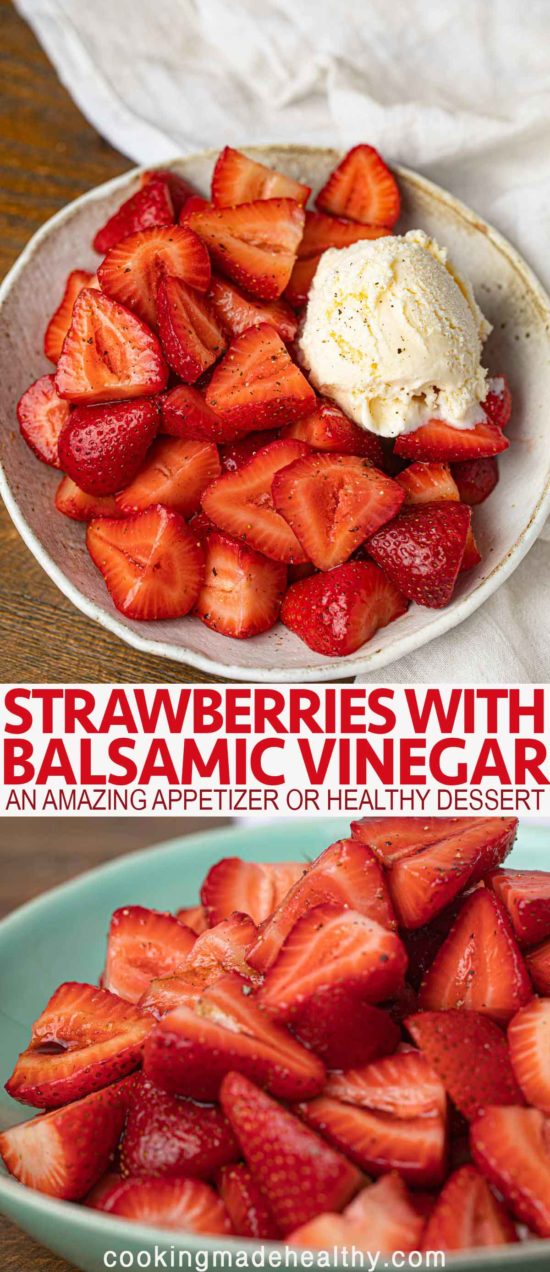 balsamic strawberries in a bowl