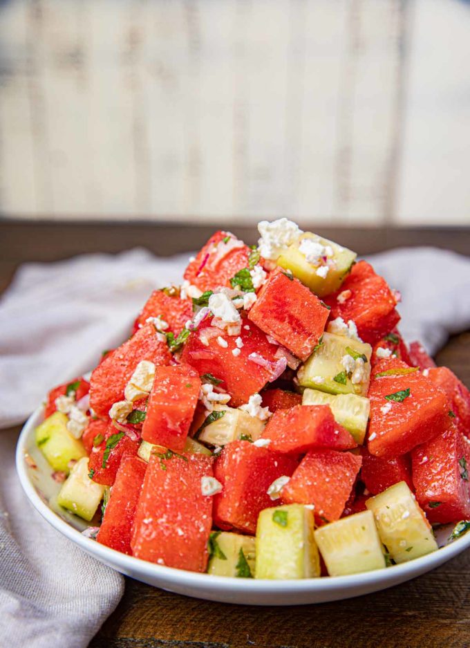 Watermelon Cucumber Feta Salad