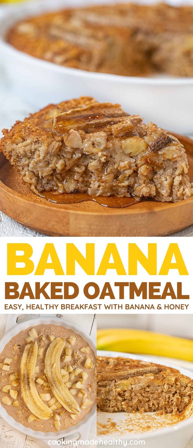 Banana Baked Oatmeal Recipe (Easy Meal Prep) - Cooking Made Healthy