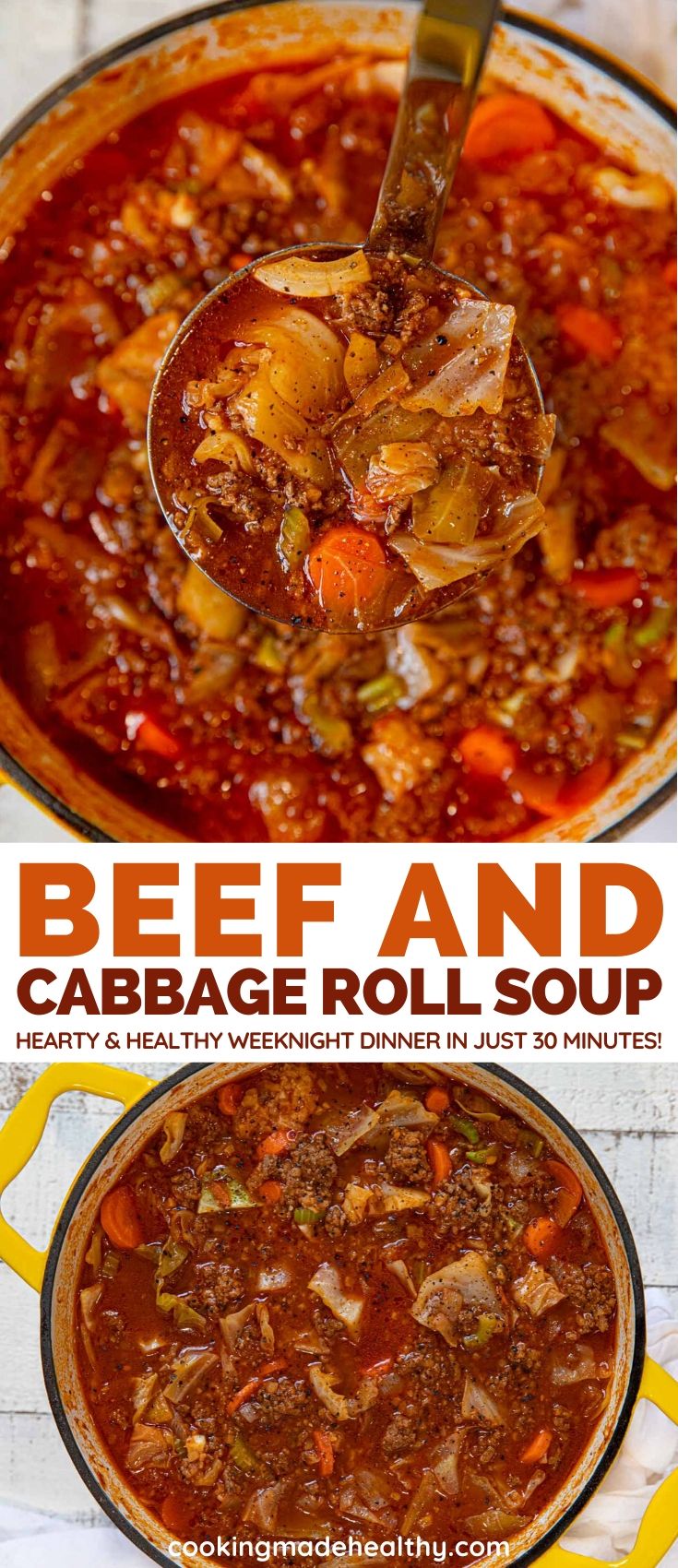 Beef and Cabbage Roll Soup Recipe - Cooking Made Healthy