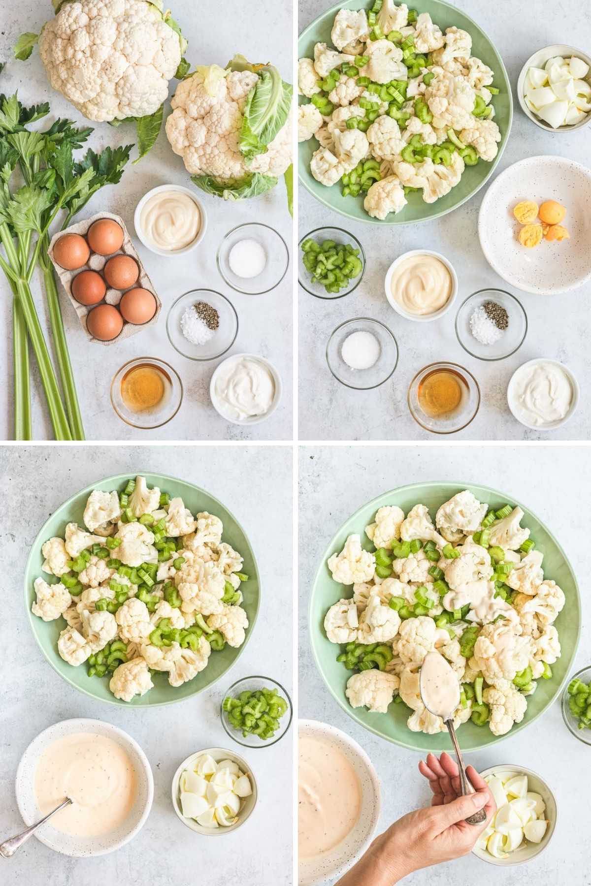 Cauliflower Egg Salad collage