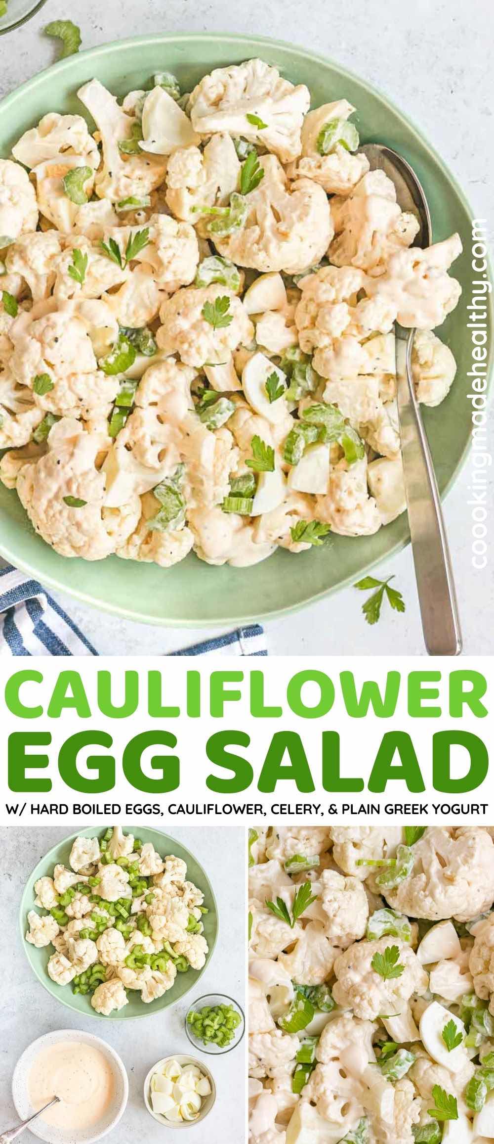 Cauliflower Egg Salad collage