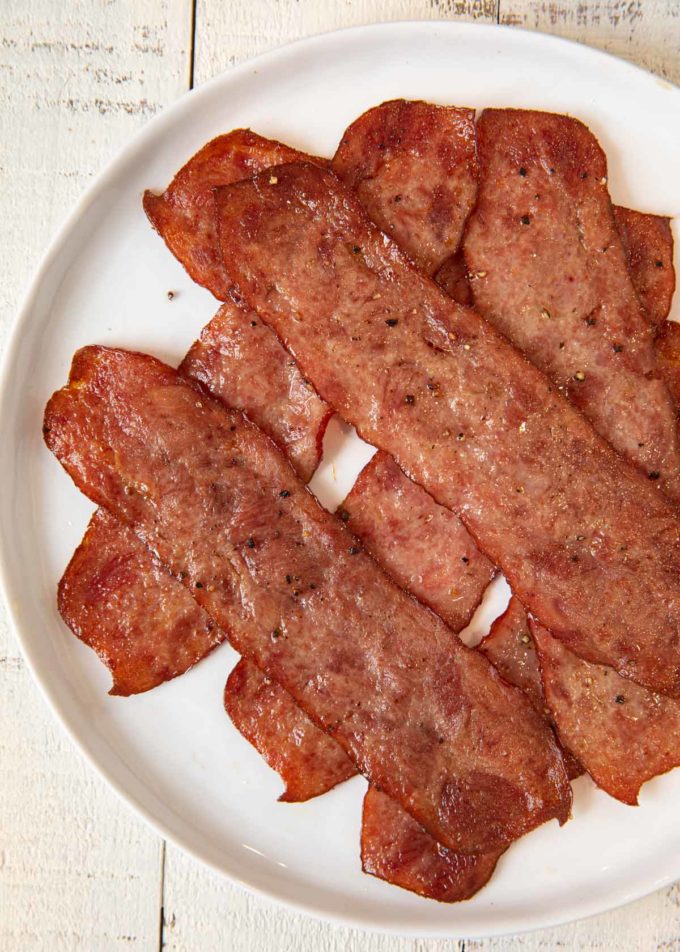 Oven Baked Turkey Bacon on plate