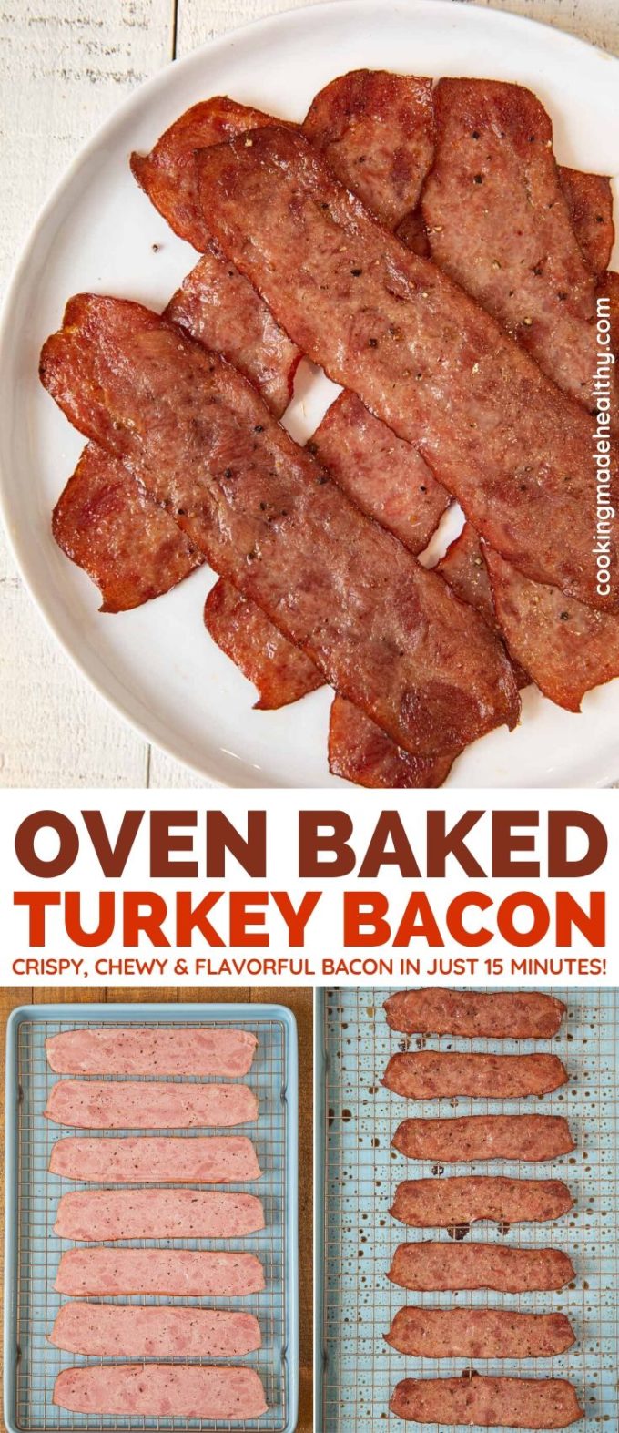 Oven Baked Turkey Bacon Recipe - Cooking Made Healthy