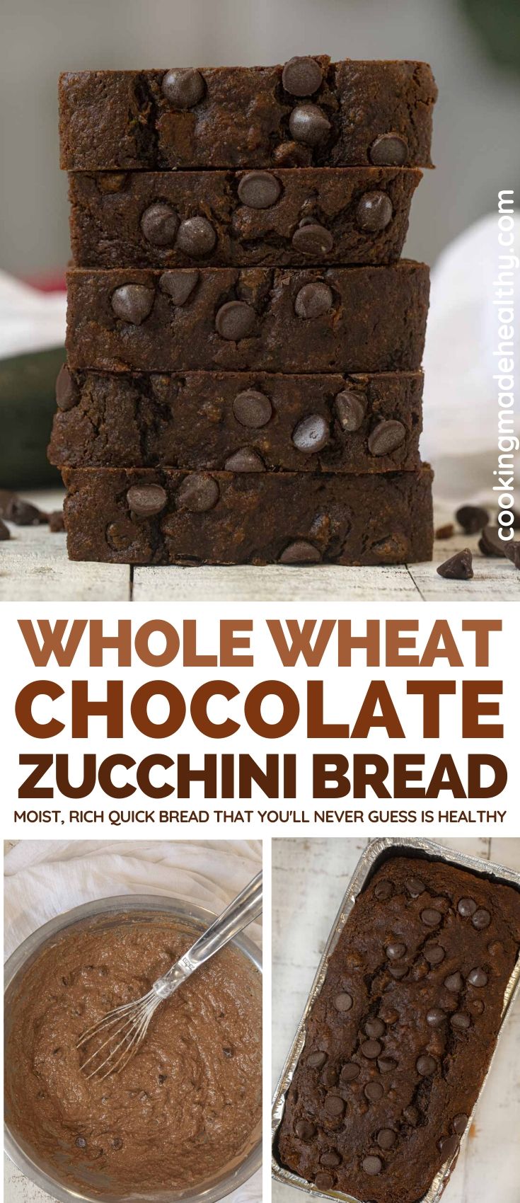 Whole Wheat Double Chocolate Zucchini Bread