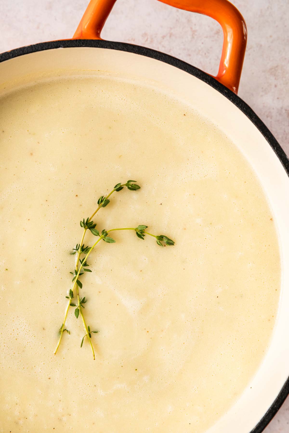 Cauliflower Soup in pot