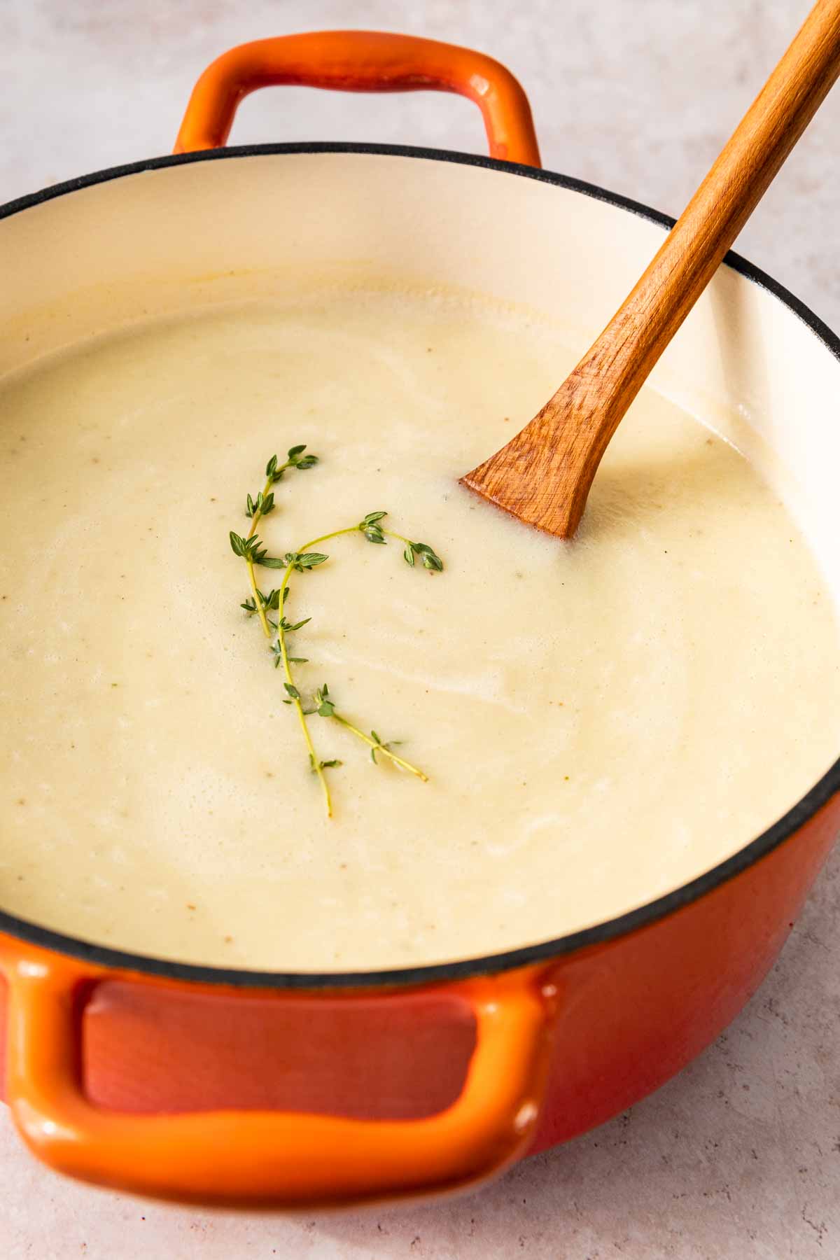 Cauliflower Soup in pot