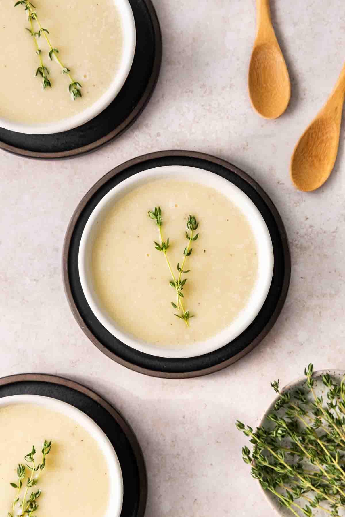 Cauliflower Soup in a serving bowl