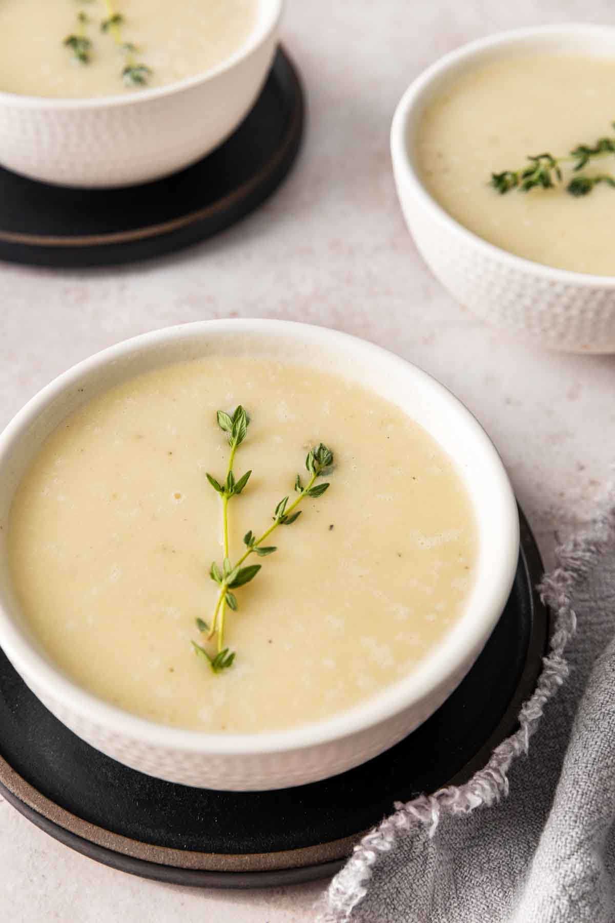 Cauliflower Soup in a serving bowl