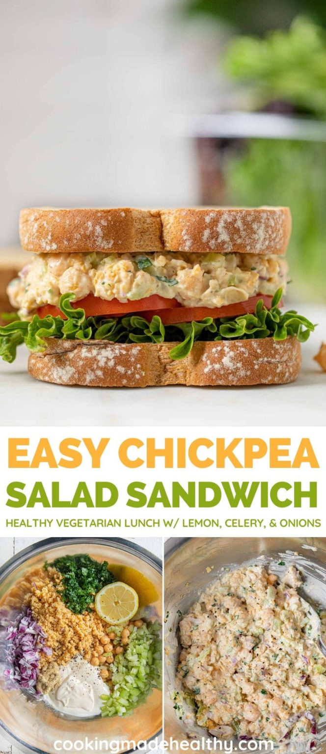 Easy Chickpea Salad Sandwich - Cooking Made Healthy