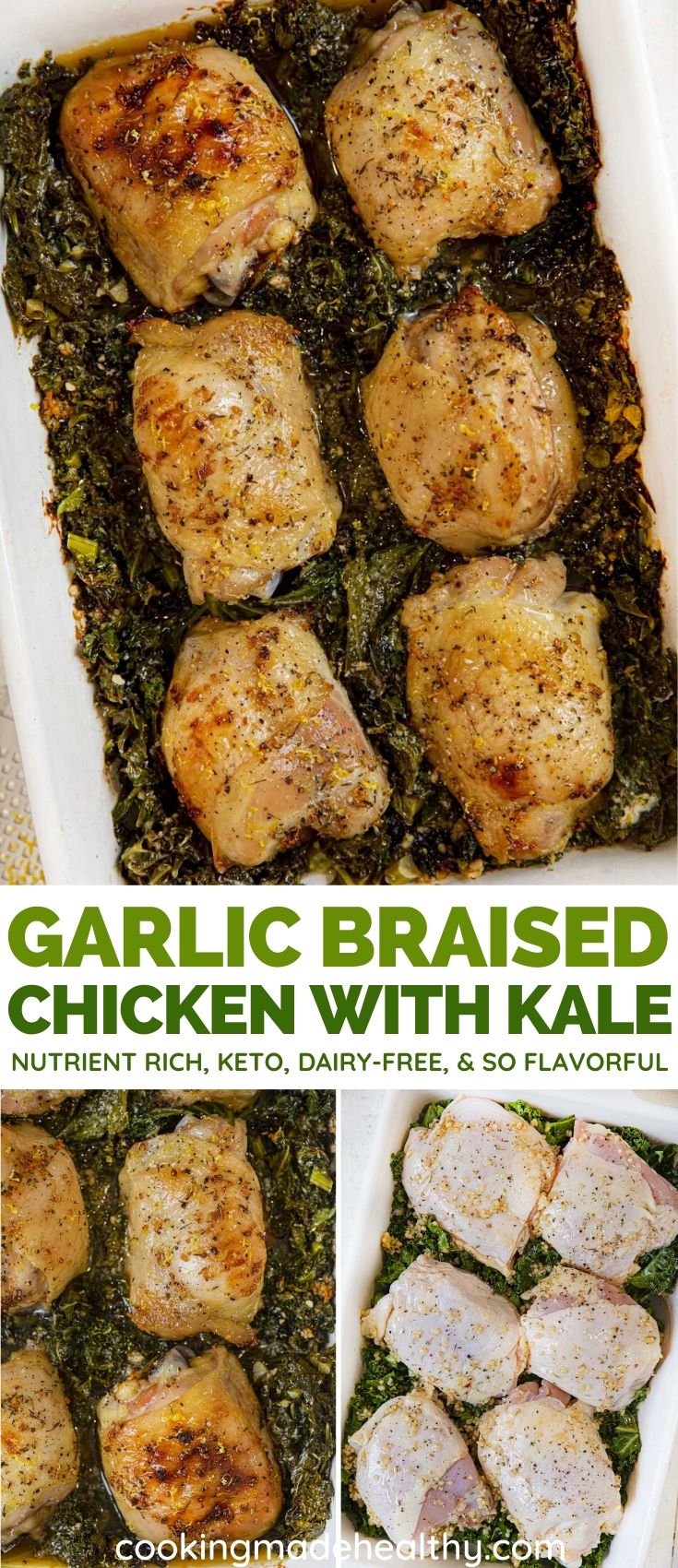 Garlic Braised Chicken with Kale (1-Pot Dinner!) - Cooking Made Healthy