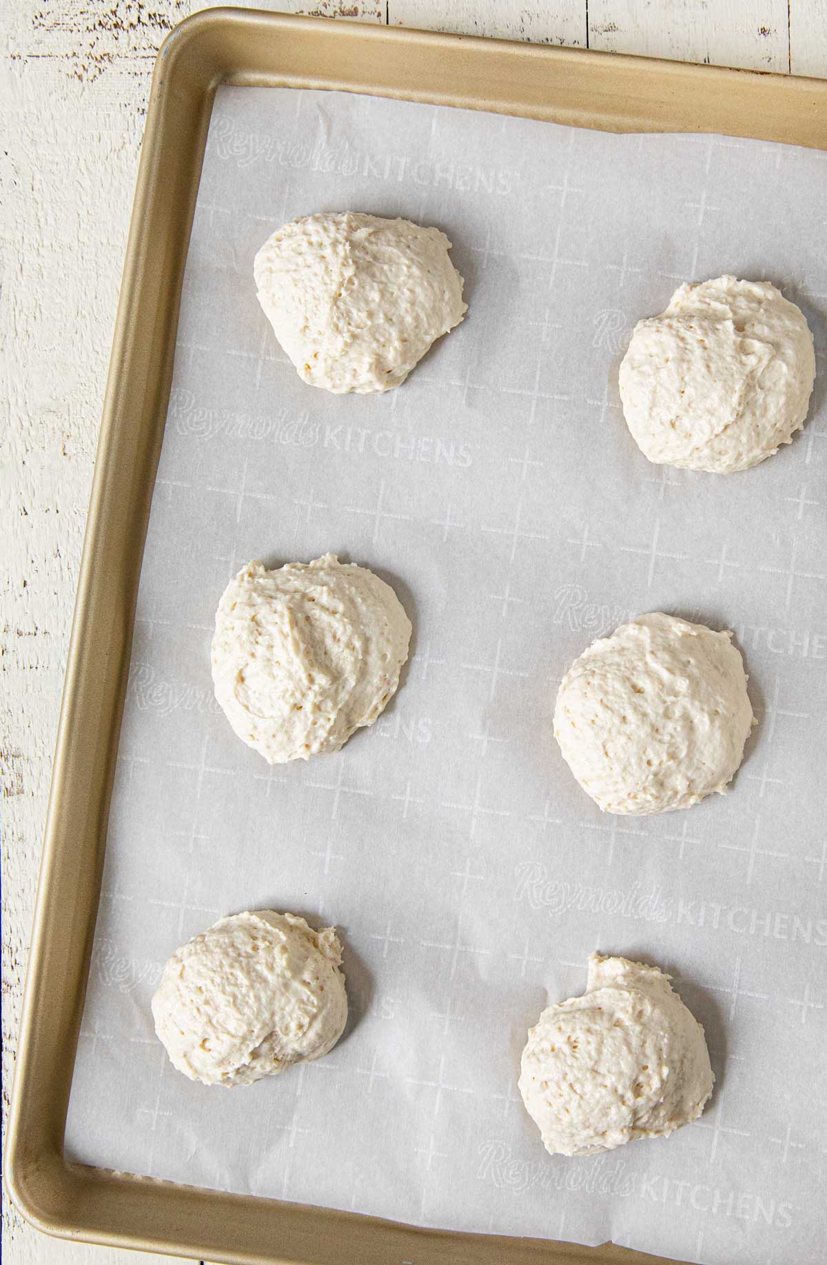 Greek Yogurt Biscuits on baking sheet before baking