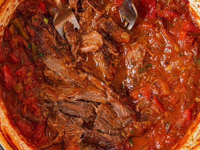 Healthier Italian Pot Roast in pot