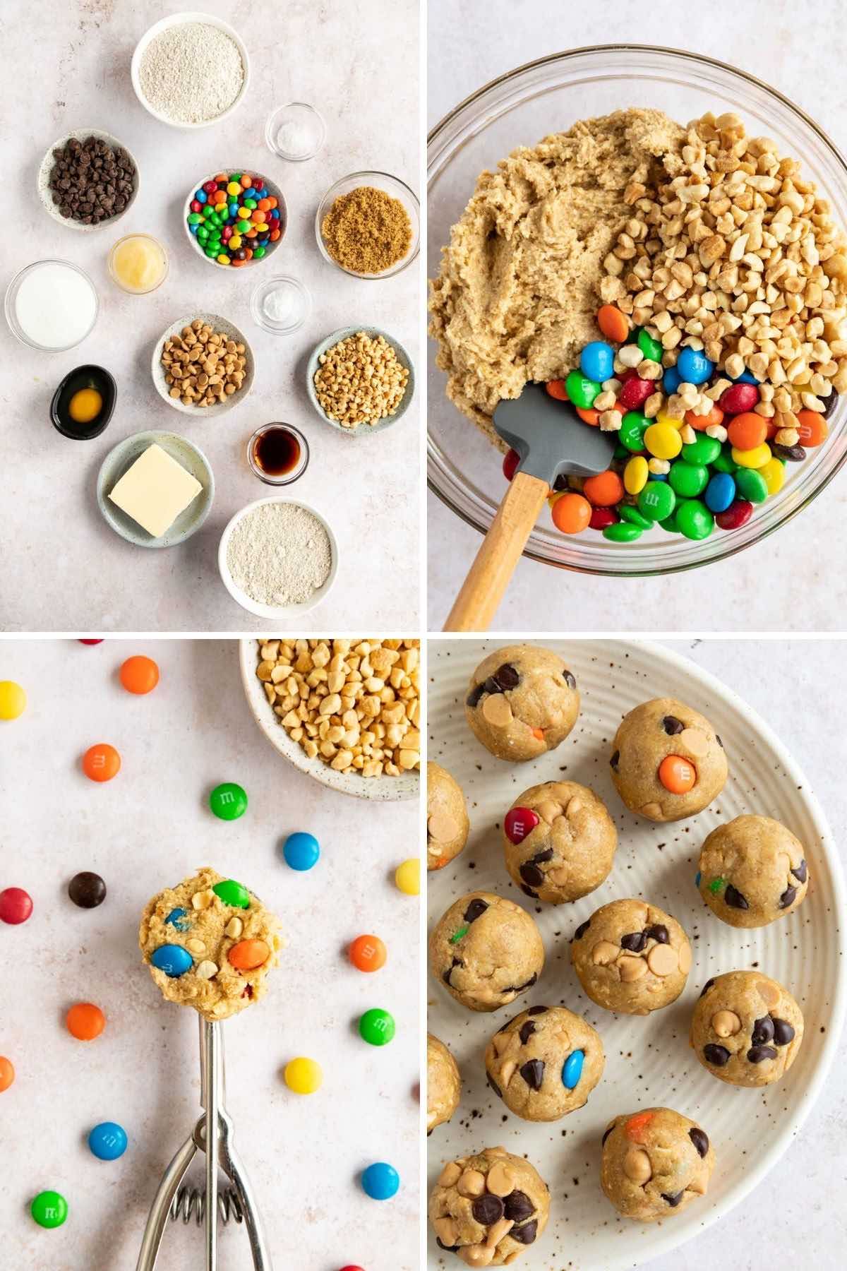 Healthier Monster Cookies collage