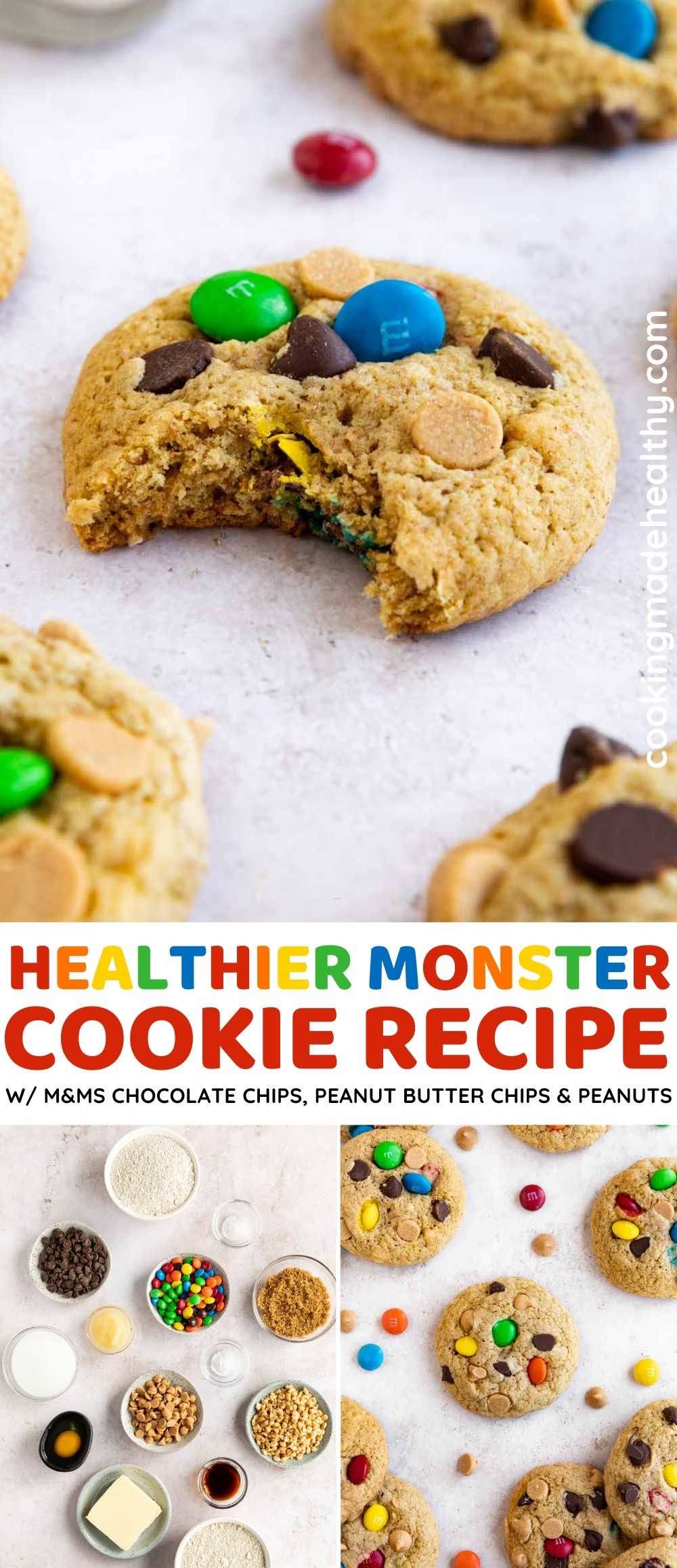 Healthier Monster Cookies collage