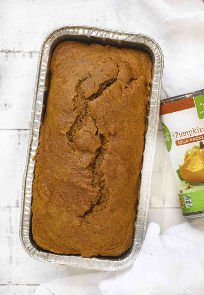 Whole Wheat Pumpkin Bread in loaf pan