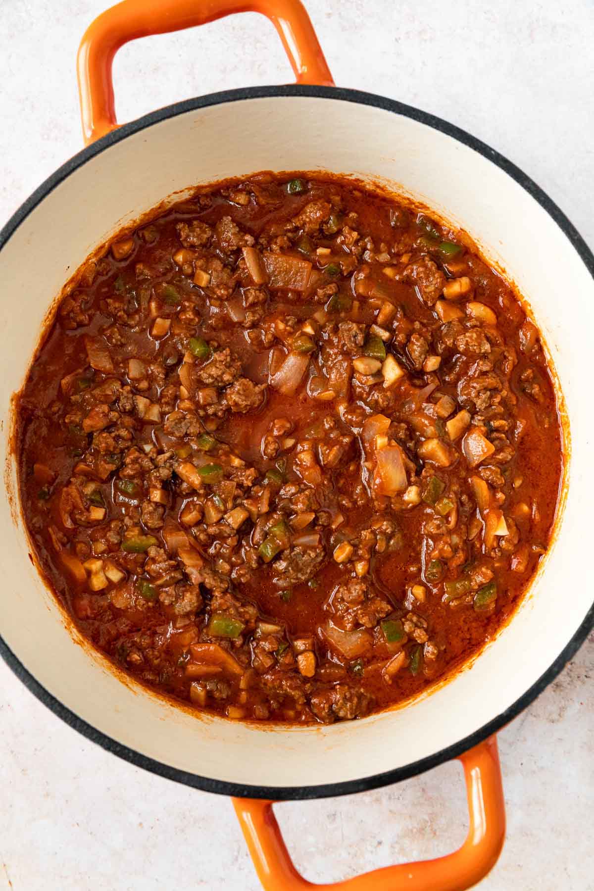 Healthy Sloppy Joes in a pot