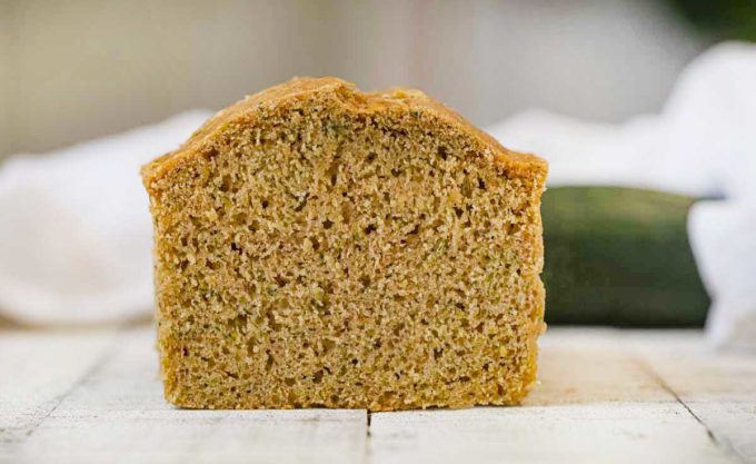 Whole Wheat Zucchini Bread cut crosswise