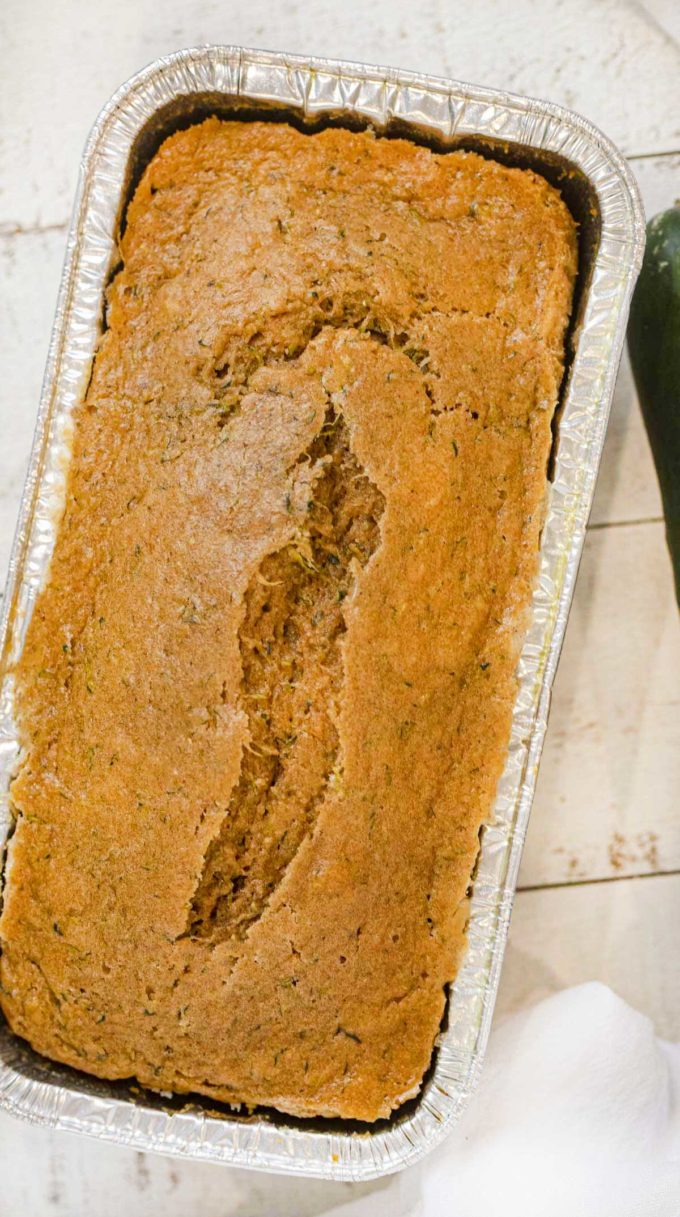 Whole Wheat Zucchini Bread in loaf pan