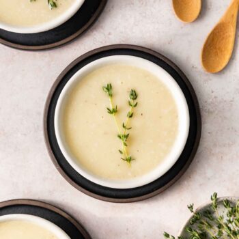 Cauliflower Soup in a serving bowl