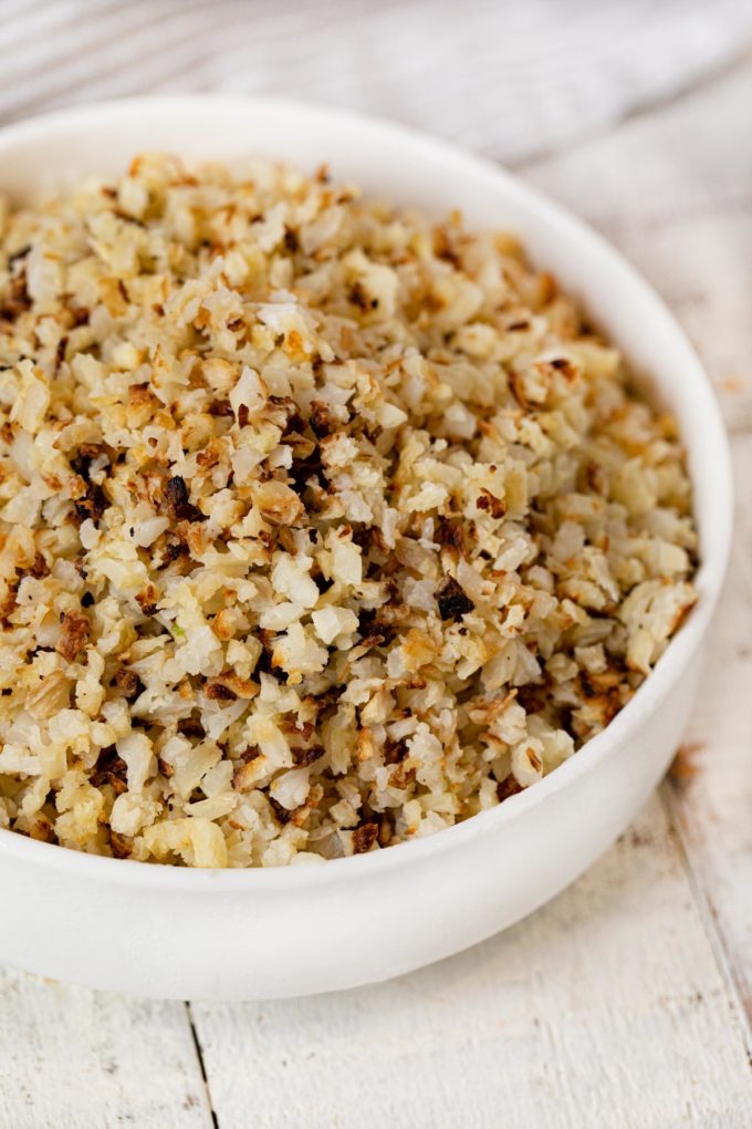 Easy Roasted Cauliflower Rice (Crispy, Flavorful!) - Cooking Made Healthy