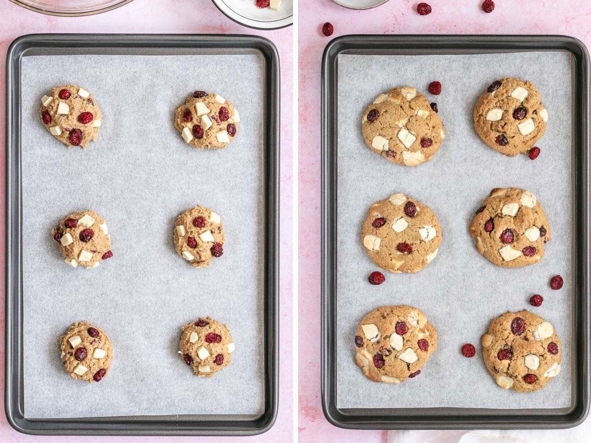 White Chocolate Cranberry Cookies collage