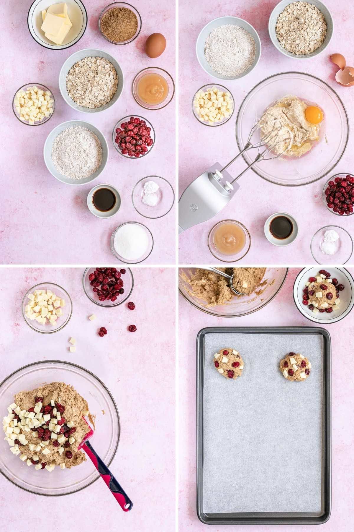 White Chocolate Cranberry Cookies collage