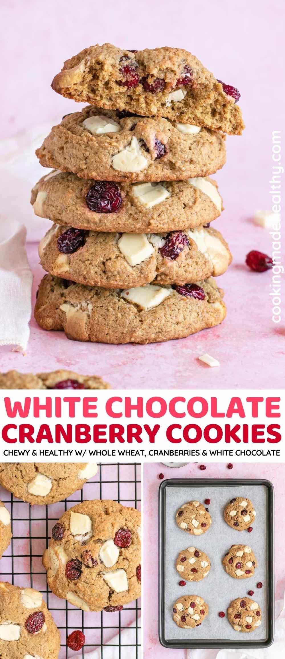 White Chocolate Cranberry Cookies collage
