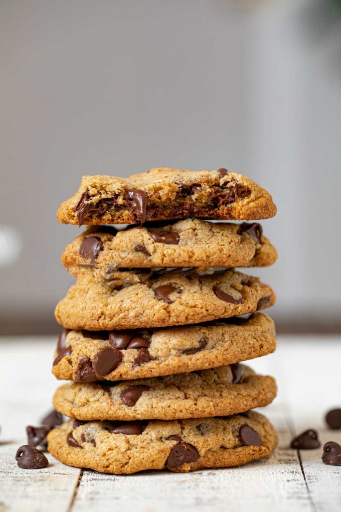 Stack of Whole Wheat Chocolate Chip Cookies