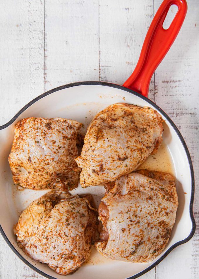 Chili Lime Chicken in pan before cooking