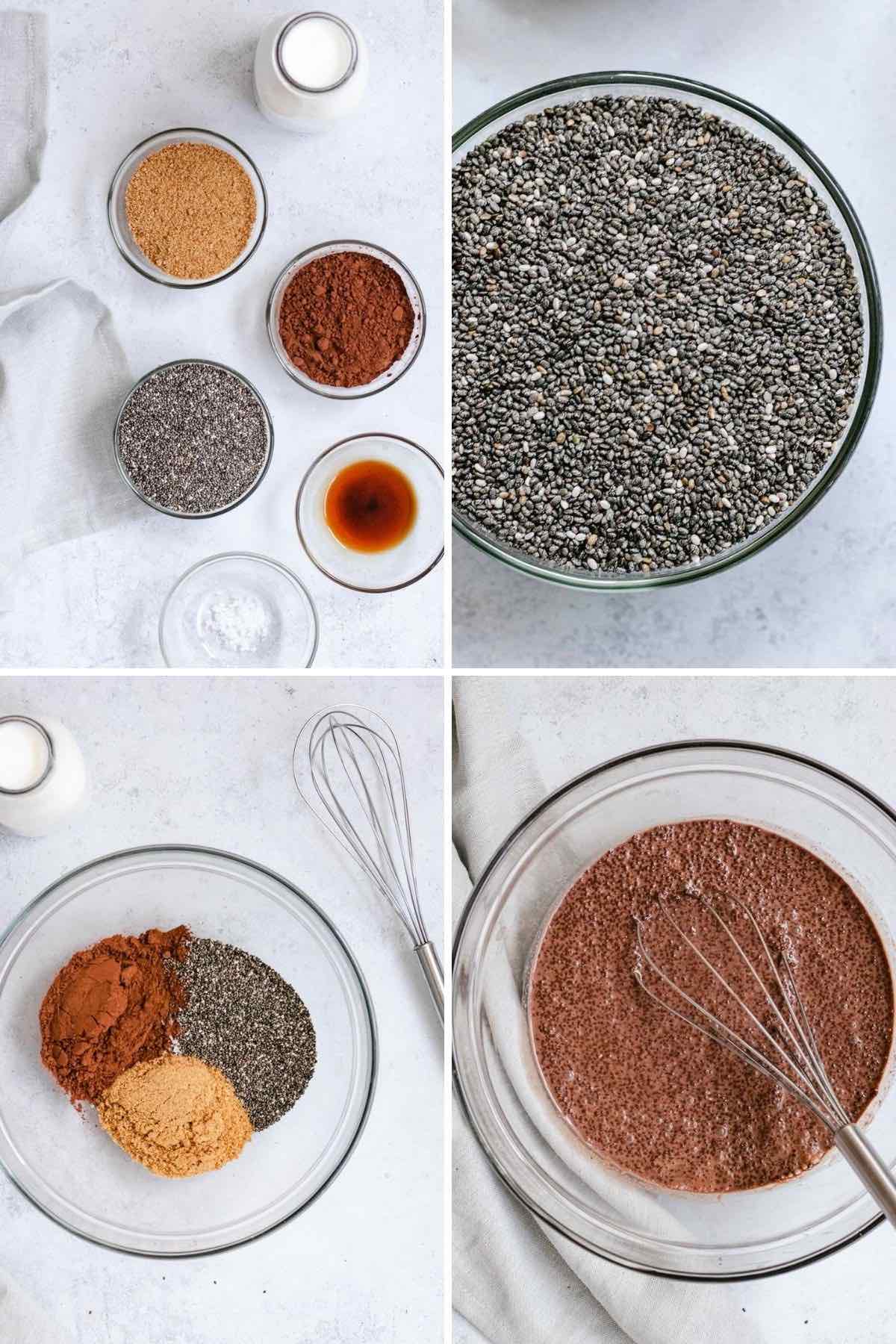 Creamy Chocolate Chia Pudding collage