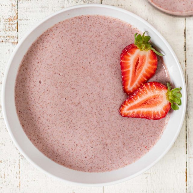 Creamy Strawberry Chia Pudding in serving bowl