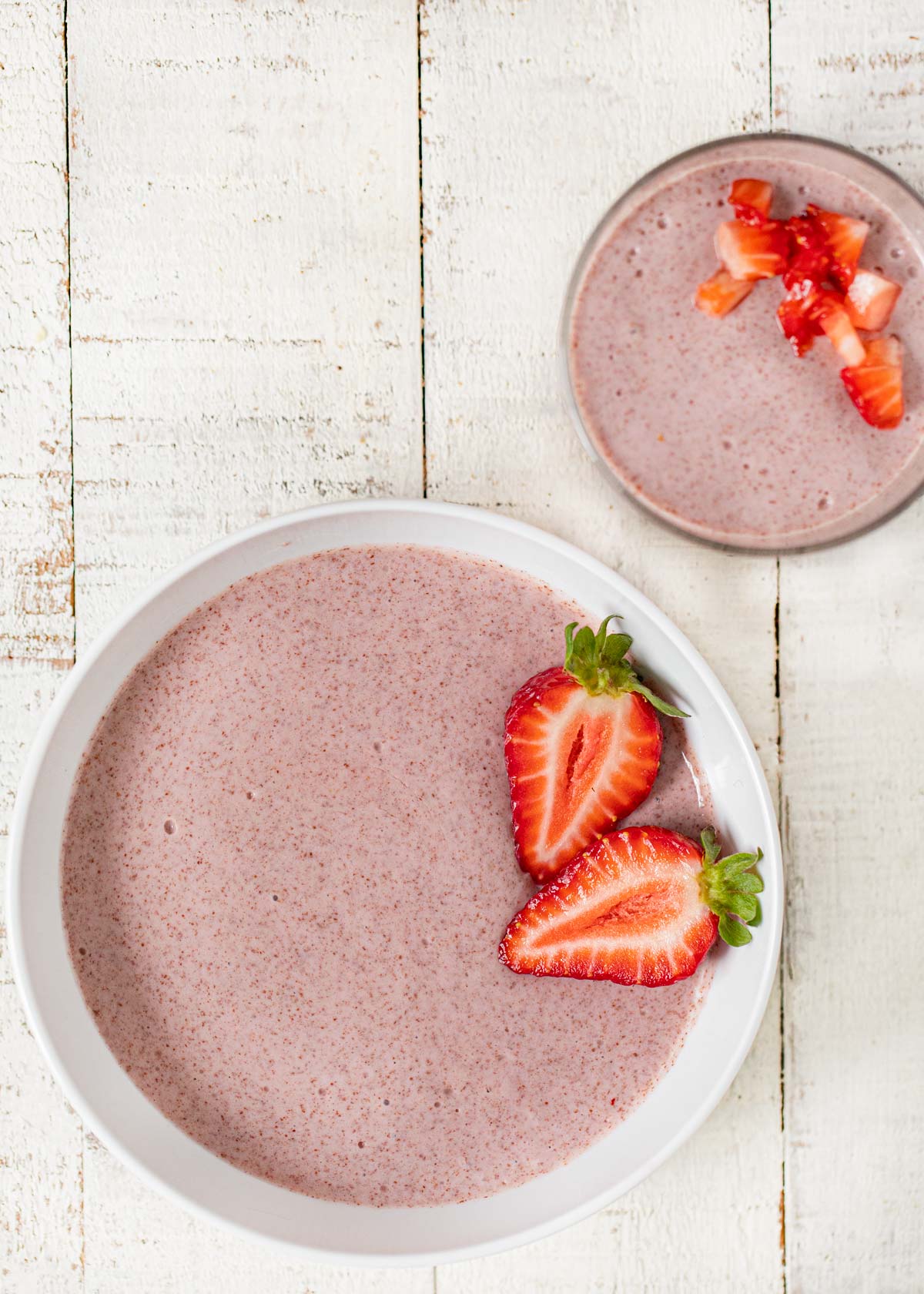 Creamy Strawberry Chia Pudding in serving bowl