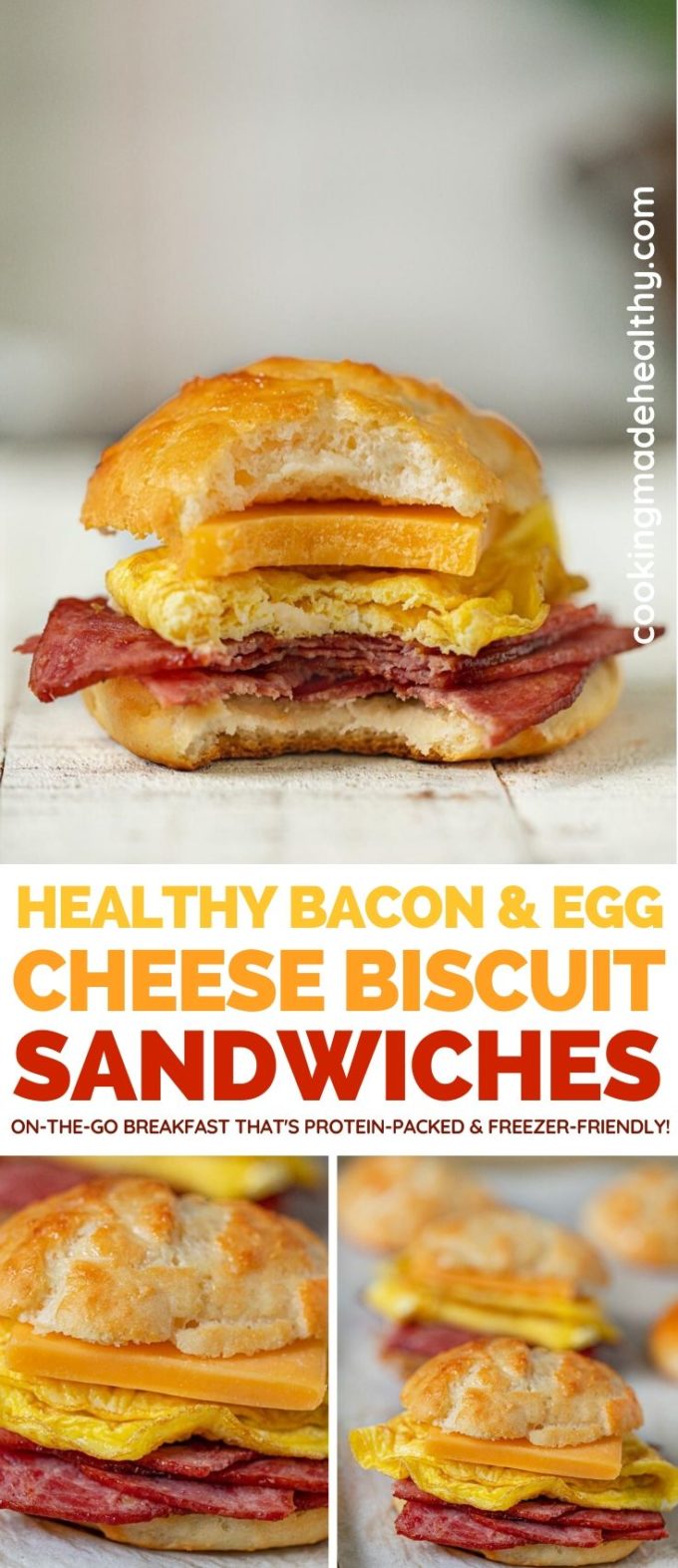 Healthy Bacon, Egg & Cheese Biscuits (2-Ing. Dough!) - Cooking Made Healthy