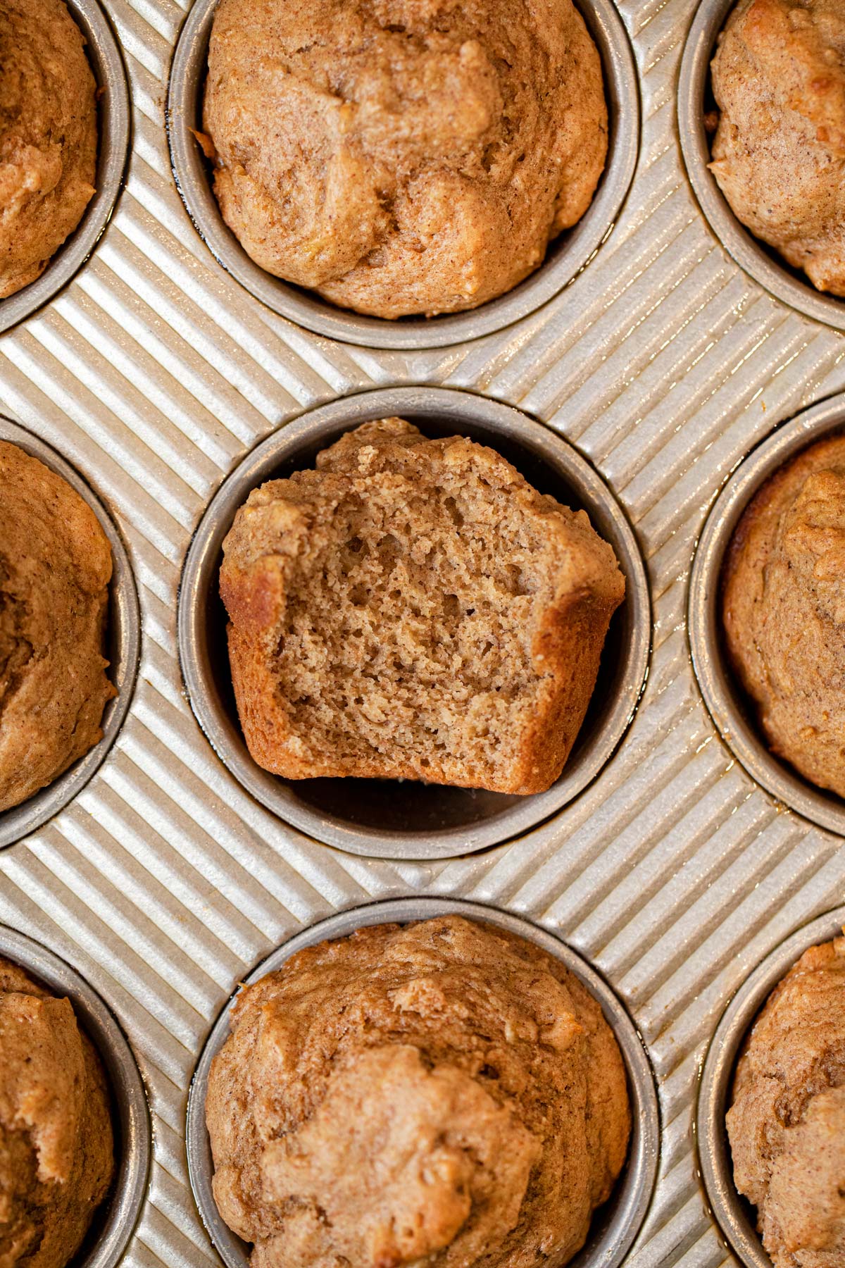 PB Banana Muffins in muffin tin