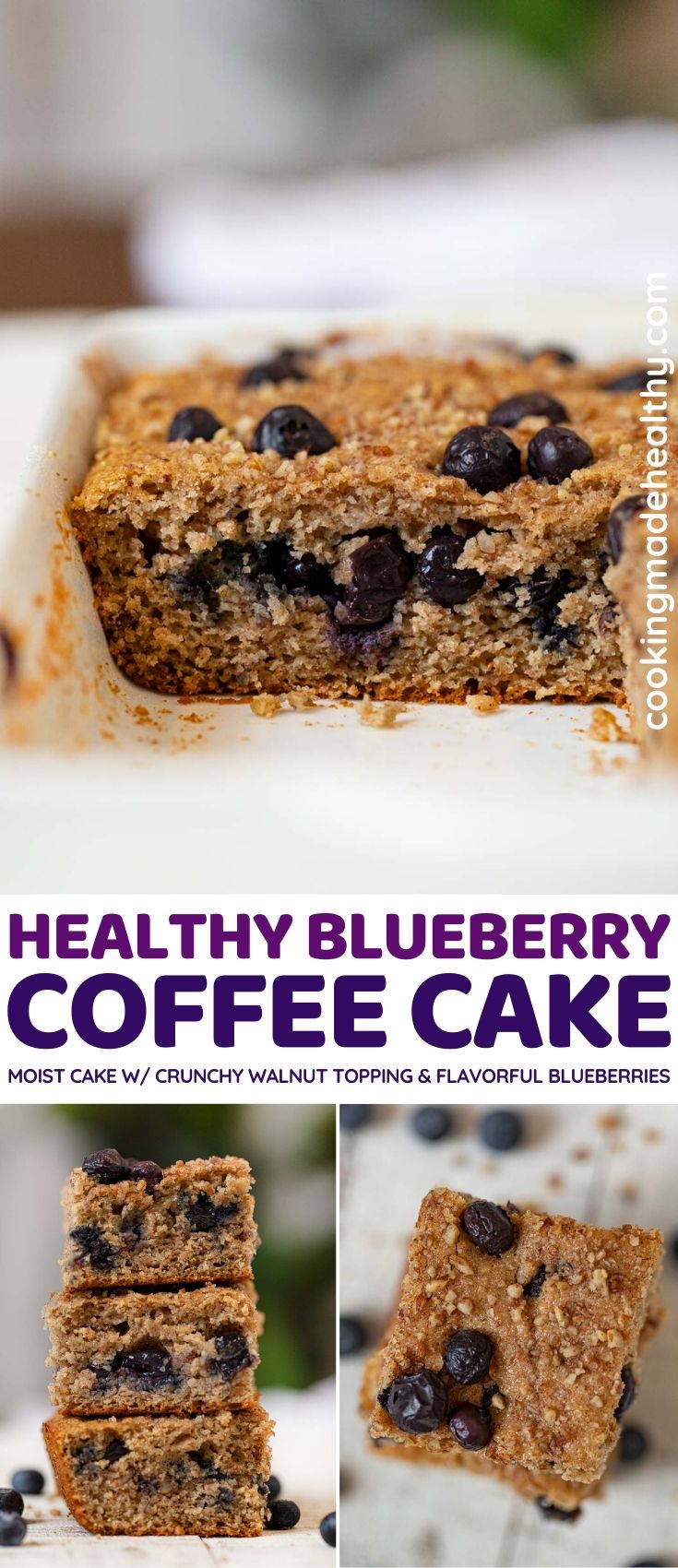 Moist and Healthy Blueberry Coffee Cake
