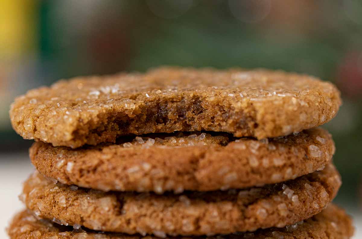 Bite taken out of Healthy Ginger Cookies